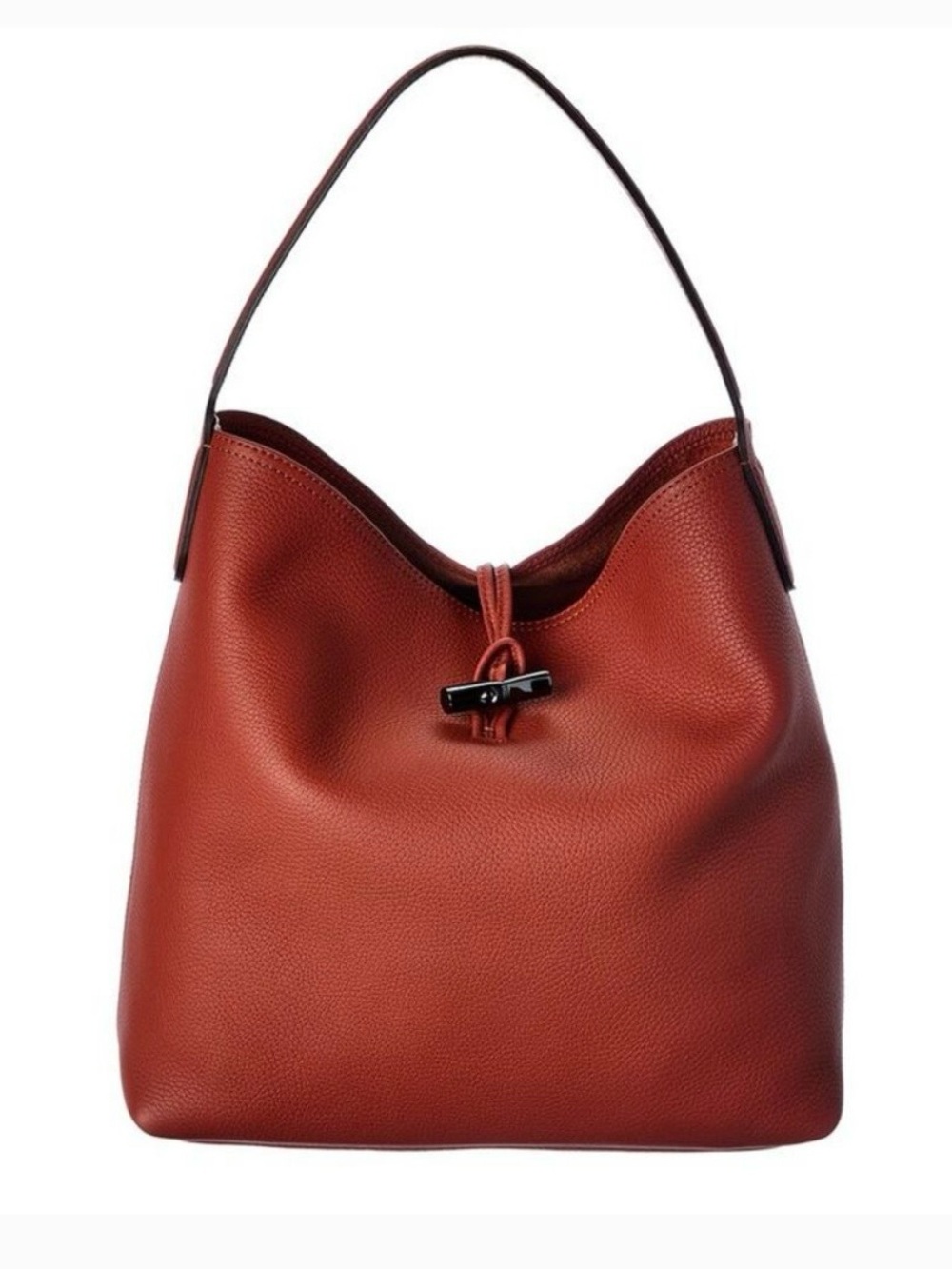 Longchamp Roseau essential Leather Hobo Bag in Rust Red